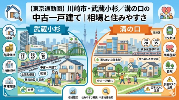 【東京通勤圏】川崎市・武蔵小杉／溝の口の中古一戸建て｜相場と住みやすさ