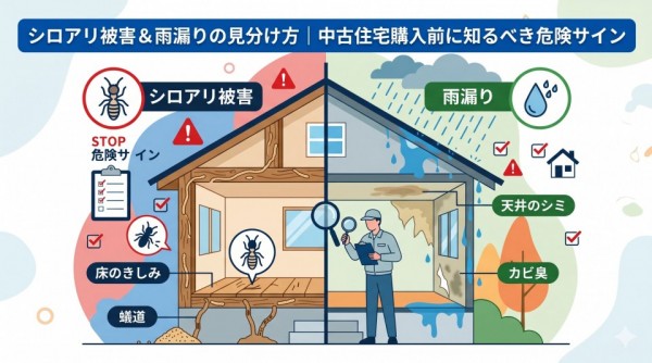 シロアリ被害＆雨漏りの見分け方｜中古住宅購入前に知るべき危険サイン