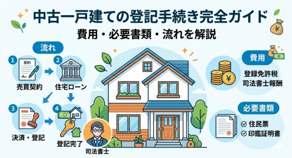 中古一戸建ての登記手続き完全ガイド｜費用・必要書類・流れを解説