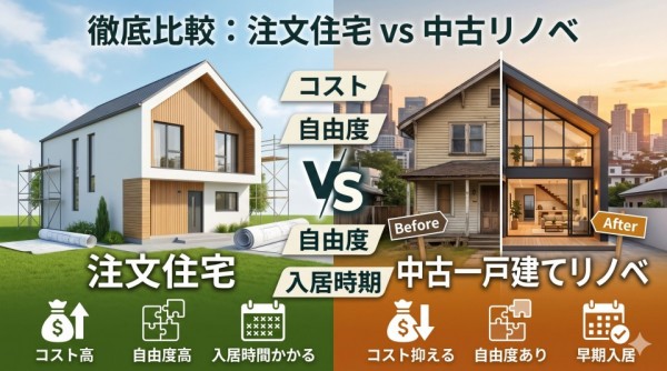 注文住宅vs中古一戸建てリノベ｜コスト・自由度・入居時期を徹底比較