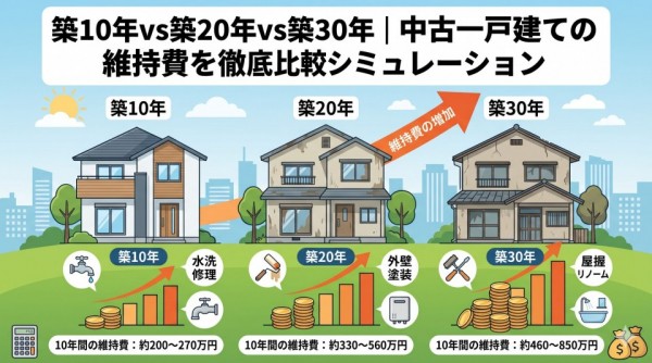 築10年vs築20年vs築30年｜中古一戸建ての維持費を徹底比較シミュレーション