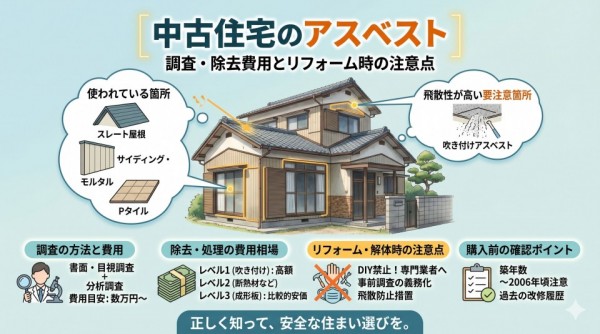 中古住宅のアスベスト｜調査・除去費用とリフォーム時の注意点