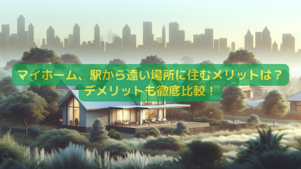 マイホーム、駅から遠い場所に住むメリットは?デメリットも徹底比較!