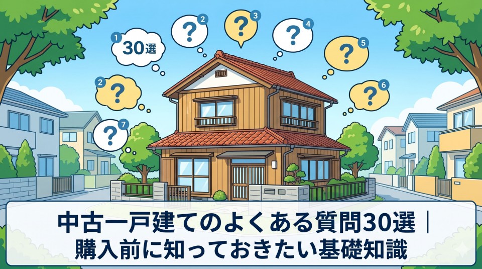 中古一戸建てのよくある質問30選｜購入前に知っておきたい基礎知識のイメージ画像
