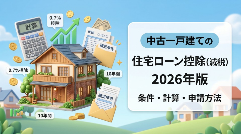 中古一戸建ての住宅ローン控除（減税）2026年版｜条件・計算・申請方法のイメージ画像