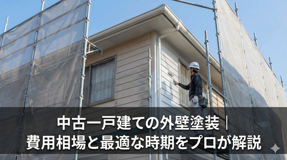 中古一戸建ての外壁塗装｜費用相場と最適な時期をプロが解説タイトルを入れたアイキャッチ画像