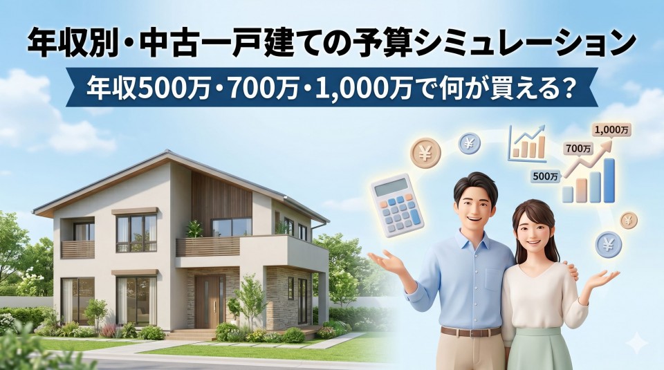 年収別・中古一戸建ての予算シミュレーション｜年収500万・700万・1,000万で何が買える？のイメージ画像